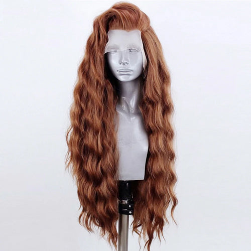 AIMEYA Synthetic Lace Front Wigs for Women Natural Hairline Synthetic Hair Lace Wig Long Brown Wig PrePlucked Cosplay Woman Wigs