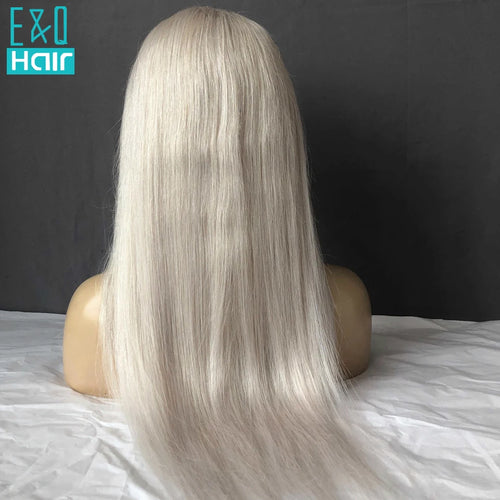 White Human Hair Wigs For Women Platinum Blonde Lace Front Wig Human Hair Straight Brazilian Remy Hair Transparent Lace Wigs