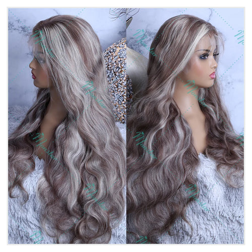 Ash Blonde Highlight Body Wave Human Hair Wig Blonde 613 Hd Lace Frontal Wig 13x6 Vietnamese Raw Hair Wigs For Women 250 Density