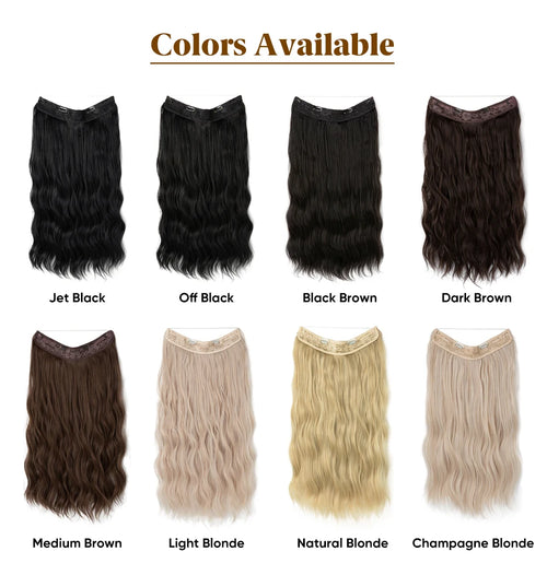 SARLA Synthetic Wave Invisible Wire With Clips Hair Extensions Fish Line Natural Blonde Clip In Hairpiece Fake Hair Piece