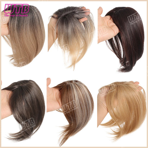 WTB Synthetic Bangs Clip-In Bangs Extension Natural Fake Fringe Topper Hairpiece Invisible Clourse Bangs Covers Hairpieces Hair