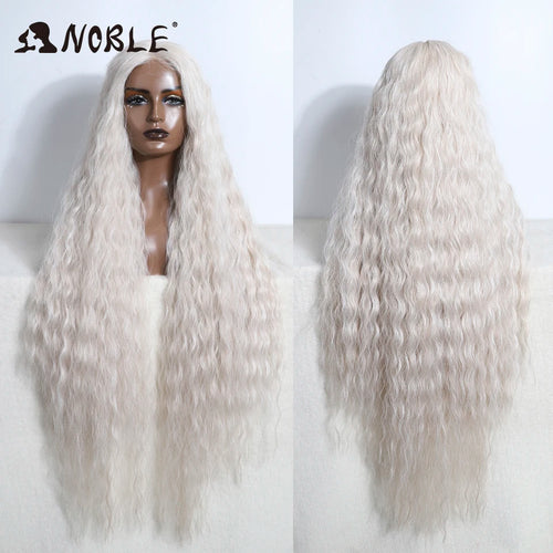 Noble Cosplay Synthetic Lace Wigs For Black Women Long Curly Hair 42 Inch Cosplay Blonde Ombre Lace Front Wig Synthetic Lace Wig