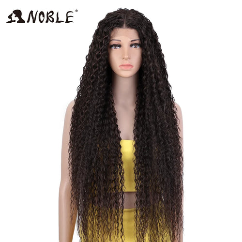 Noble Synthetic Lace Front Wig Long Curly 38 Inch Red Wig For Women Afro Kinky Curly Lace Front Wig Cosplay Blonde Lace Wig