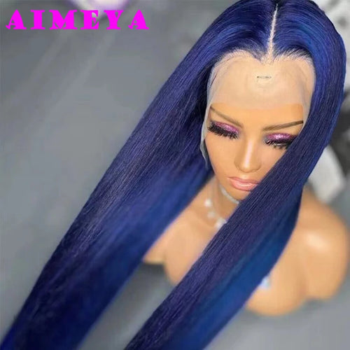 AIMEYA Platinum Blonde Lace Front Wigs for Women Long Natural Wave Synthetic Hair  Heat Resistant Fiber Hair Free Part