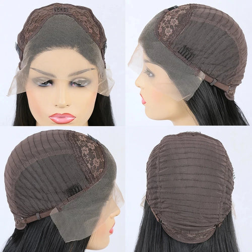 AIMEYA Synthetic Lace Front Wigs for Women Natural Hairline Synthetic Hair Lace Wig Long Brown Wig PrePlucked Cosplay Woman Wigs