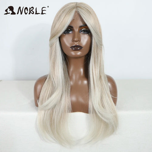 Noble Synthetic Lace Front Wig 26" Straight Ombre lace Cosplay Wig  Lace Part Wig Blonde Wigs For Women Wig synthetic Lace Wig