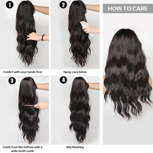 HD Transparent Lace Front Wig Blue Ombre Purple Body Wavy Wigs with Bangs High Density Synthetic Lace Frontal Side Part Wigs