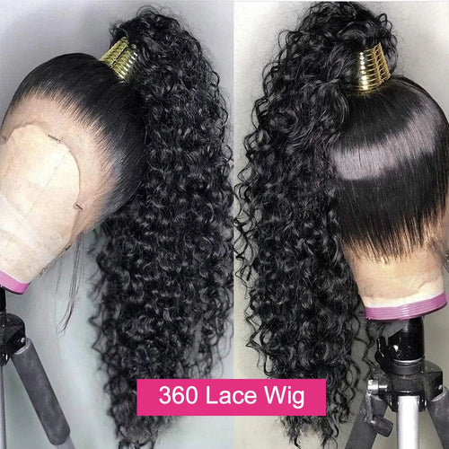 250 High Density Curly 13x6 Hd Lace Frontal Human Hair Wigs Invisible Strap Pre Plucked Deep Wave 360 Lace Front Wig Human Hair