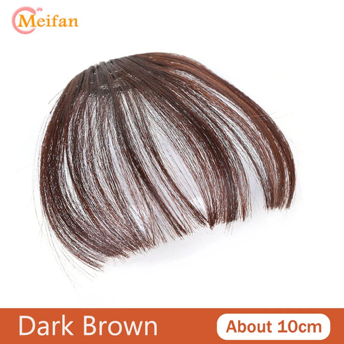 MEIFAN Synthetic Middle Part Topper Hairpiece with Bangs Clip-In Bangs Extension Natural Invisible Clourse Hairpiece for Women