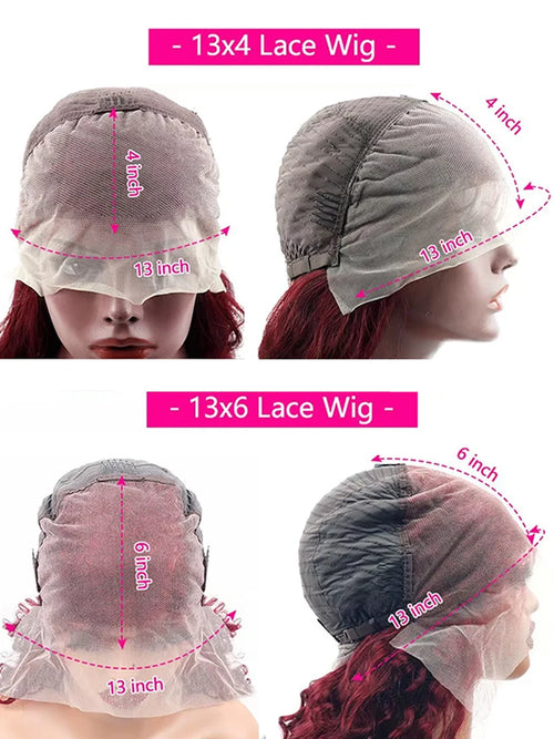 99j Burgundy Lace Front Human Hair Wig 40 Inch 13x6 Straight Lace Frontal Wigs HD Transparent Lace Colored Red Wig For Women