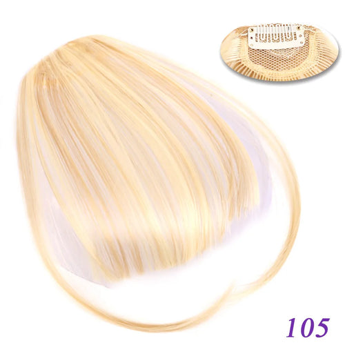 LM Natural Straight Synthetic Blunt Bangs High Temperature Fiber Brown Women Clip-In Full Bangs With Fringe Of Hair 6 Inch