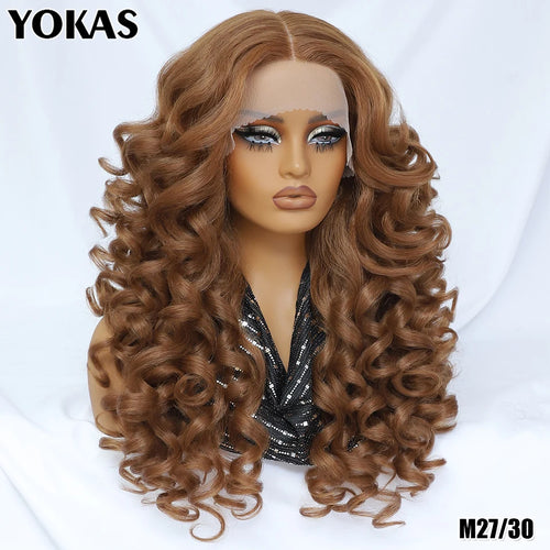 24 Inch Synthetic Lace Front Wigs For Afro Women Curly Afro Lace Front Wigs for Black Women High Temperature Fiber Wigs