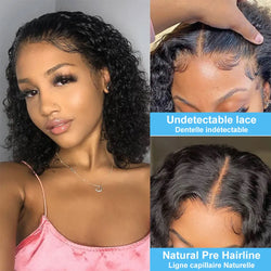 Wear And Go 13X4 Water Wave Bob Wigs Curly 5x5 Glueless Human Hair Wig Ready To Go Pre Cut No Glue For Women Preplucked Hairline