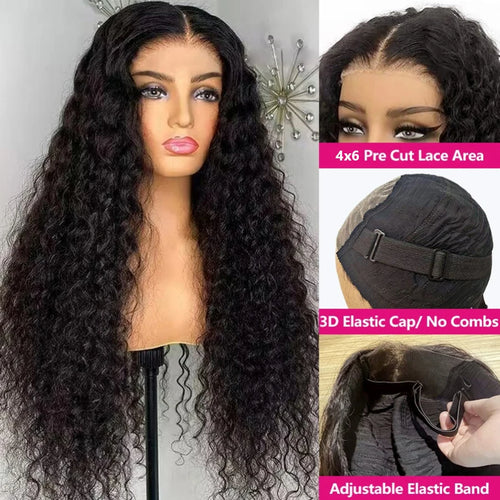 36 34 Inch Deep Wave Frontal Wig 13X6 Lace Brazilian Human Hair Wig 13x4 Lace Frontal Wig Kinky Curly Human Hair Wig For Women