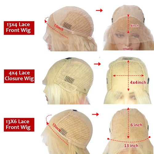 13x4 Platium Short Bob Wigs Human Hair For Women 4x4 Lace Closure Wig White Blonde Part Lace Frontal Wigs Colored Human Hair Wig