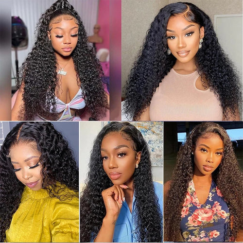 36 34 Inch Deep Wave Frontal Wig 13X6 Lace Brazilian Human Hair Wig 13x4 Lace Frontal Wig Kinky Curly Human Hair Wig For Women