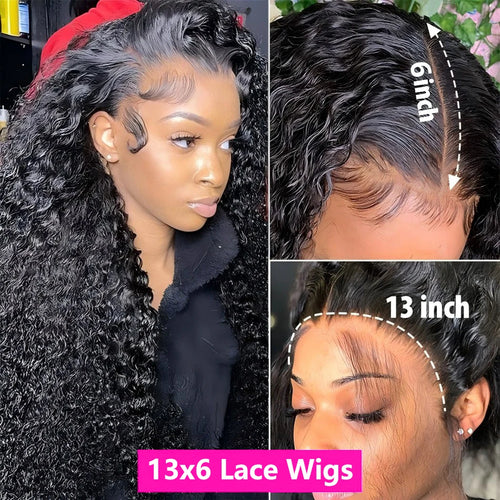 36 34 Inch Deep Wave Frontal Wig 13X6 Lace Brazilian Human Hair Wig 13x4 Lace Frontal Wig Kinky Curly Human Hair Wig For Women