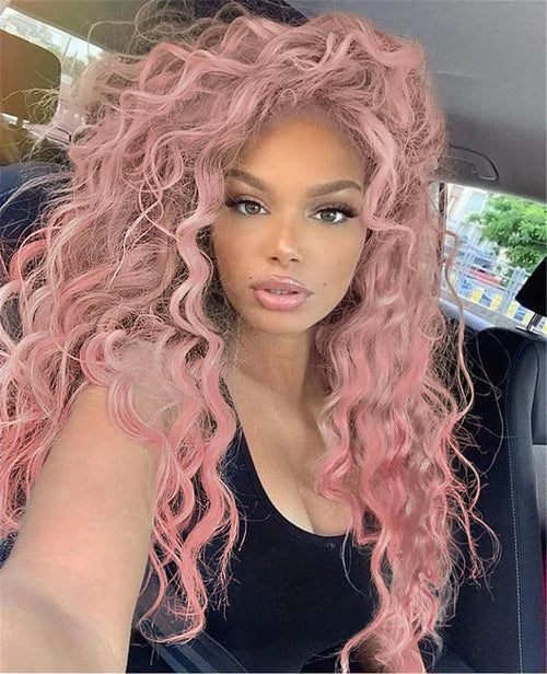 Womens Wig Long Synthetic Hair Ombre Blonde Curly Wigs Female Natural Wavy Drag Queen Regular Wig 80s Gradient Wigs for Student