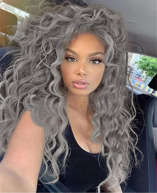 Womens Wig Long Synthetic Hair Ombre Blonde Curly Wigs Female Natural Wavy Drag Queen Regular Wig 80s Gradient Wigs for Student