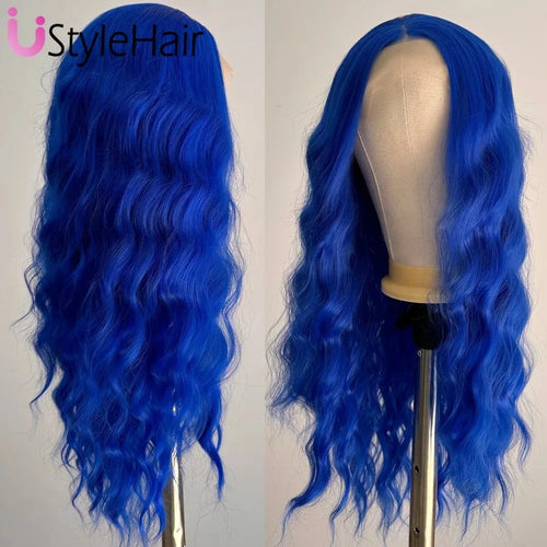 Silver Wig with White Highlights Synthetic Long Deep Wave Lace Front Wig Natural Looking Daily Use Cosplay Light Grey Lace Wigs