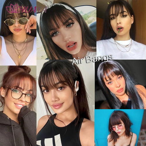 Synthetic Air Bangs Hair Clip-In Extension Front Fringes Hair pieces Air Bangs Fiber Hair Accessorie Invisible Natural