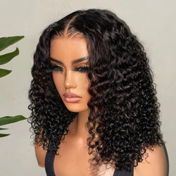 Wear And Go 13X4 Water Wave Bob Wigs Curly 5x5 Glueless Human Hair Wig Ready To Go Pre Cut No Glue For Women Preplucked Hairline