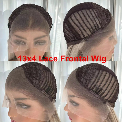 13x4 Lace Front Wig Highlight Brown Layered Straight Synthetic Lace Wigs for Women Blonde mix Brown Colored Wig Pre Plucked