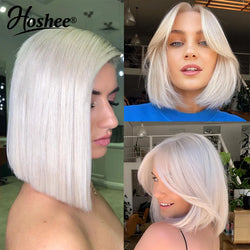 13x4 Platium Short Bob Wigs Human Hair For Women 4x4 Lace Closure Wig White Blonde Part Lace Frontal Wigs Colored Human Hair Wig