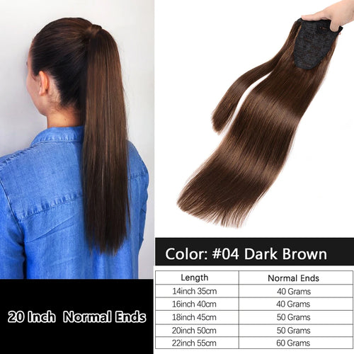 Blonde Ponytail Human Hair Natural Real Hair Extensions Wrap Around Clip on Ponytails Thick Ends Platinum Blonde 24inch 140G