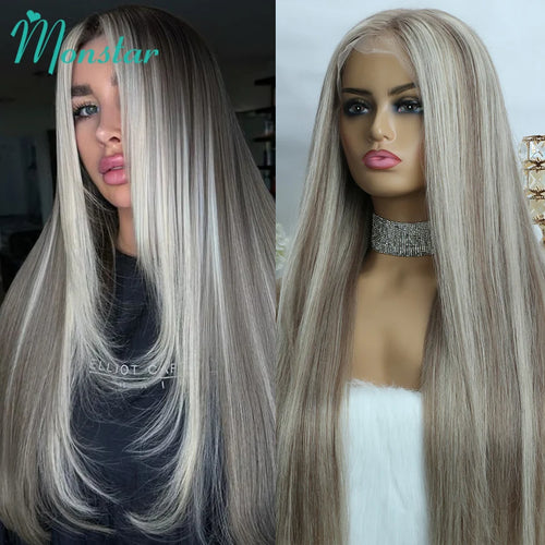 Ash Blonde Highlight Body Wave Human Hair Wig Blonde 613 Hd Lace Frontal Wig 13x6 Vietnamese Raw Hair Wigs For Women 250 Density