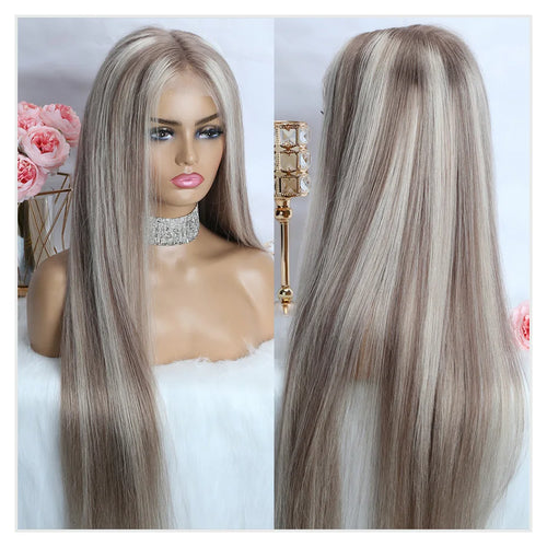 Ash Blonde Highlight Body Wave Human Hair Wig Blonde 613 Hd Lace Frontal Wig 13x6 Vietnamese Raw Hair Wigs For Women 250 Density