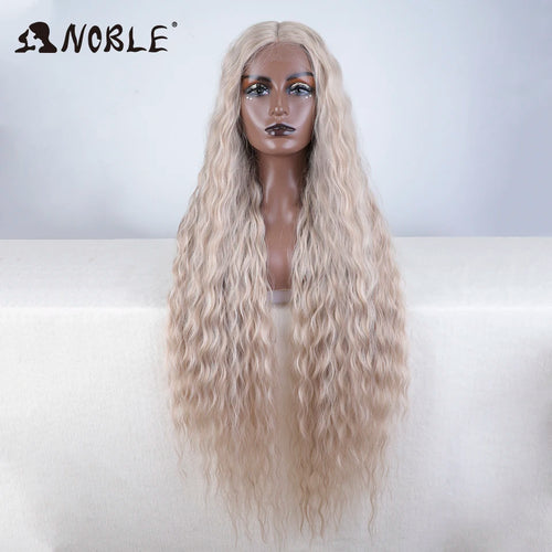 Noble Cosplay Synthetic Lace Wigs For Black Women Long Curly Hair 42 Inch Cosplay Blonde Ombre Lace Front Wig Synthetic Lace Wig