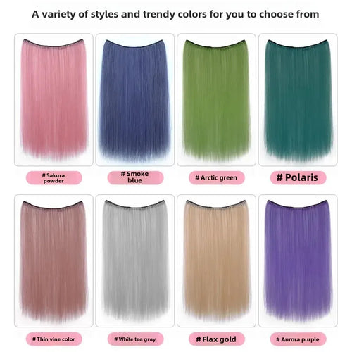 Pink Hair Extension Piece Invisible Traceless Inner Dyed Highlighted Hair Extensions Full Volume Colorful Hair Pieces