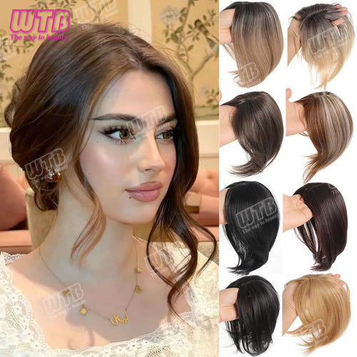 WTB Synthetic Bangs Clip-In Bangs Extension Natural Fake Fringe Topper Hairpiece Invisible Clourse Bangs Covers Hairpieces Hair