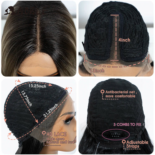 Noble Synthetic Lace Front Wig Straight Bangs Lace Wig 14 Inc Cosplay Ombre Blonde Wigs For Women Lace Wig Synthetic Lace Wig