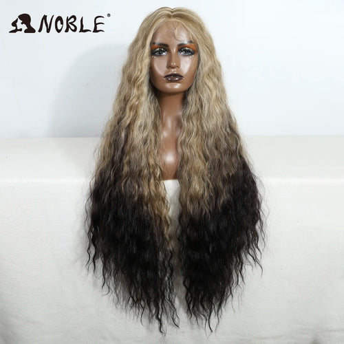 Noble Cosplay Synthetic Lace Wigs For Black Women Long Curly Hair 42 Inch Cosplay Blonde Ombre Lace Front Wig Synthetic Lace Wig