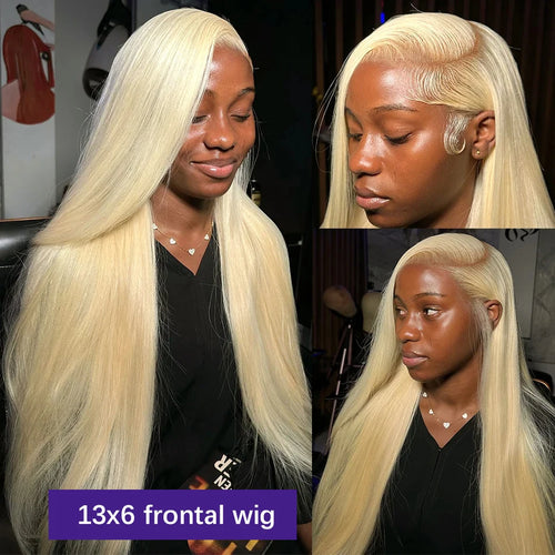Wiggogo 30 Inches Lace Frontal Wigs Bone Straight Lace Front Wigs 13X4 13X6 Blonde 613 Lace Front Human Hair Wigs For Women