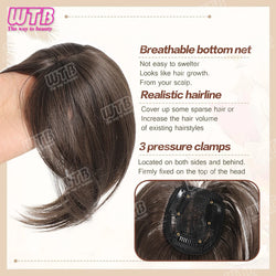 WTB Synthetic Bangs Clip-In Bangs Extension Natural Fake Fringe Topper Hairpiece Invisible Clourse Bangs Covers Hairpieces Hair