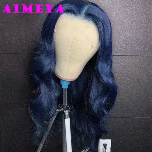 AIMEYA Platinum Blonde Lace Front Wigs for Women Long Natural Wave Synthetic Hair  Heat Resistant Fiber Hair Free Part