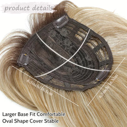 Synthetic Topper With Hair Bangs Hair Clip In Hair Extensions For Women Increase hair volume Cover White hair & Hairline