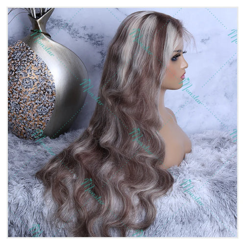 Ash Blonde Highlight Body Wave Human Hair Wig Blonde 613 Hd Lace Frontal Wig 13x6 Vietnamese Raw Hair Wigs For Women 250 Density