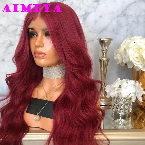 AIMEYA Platinum Blonde Lace Front Wigs for Women Long Natural Wave Synthetic Hair  Heat Resistant Fiber Hair Free Part