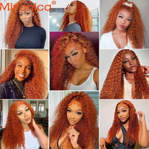 Deep Wave Bundles Human Brazilian Remy Hair Extensions Orange Ginger Color Hair Weaving Double Wefts Free Shipping 1/3/4 Pieces