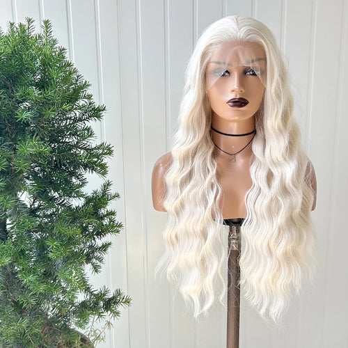 AIMEYA Synthetic Lace Front Wigs for Women Natural Hairline Synthetic Hair Lace Wig Long Brown Wig PrePlucked Cosplay Woman Wigs