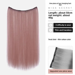 Pink Hair Extension Piece Invisible Traceless Inner Dyed Highlighted Hair Extensions Full Volume Colorful Hair Pieces