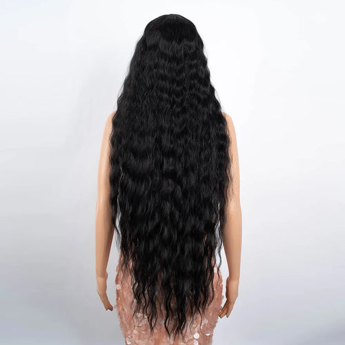 Synthetic Lace Front Wigs For Black Women 40 Inch Long Curly Lace Wigs Ombre Blonde Highlight White Cosplay Wig