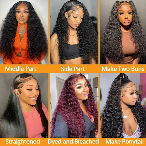 36 34 Inch Deep Wave Frontal Wig 13X6 Lace Brazilian Human Hair Wig 13x4 Lace Frontal Wig Kinky Curly Human Hair Wig For Women