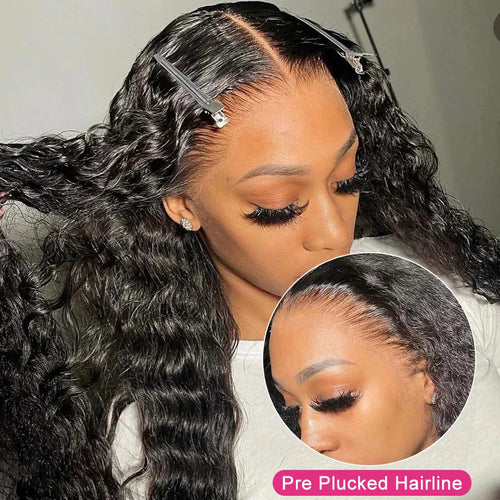 250 High Density Curly 13x6 Hd Lace Frontal Human Hair Wigs Invisible Strap Pre Plucked Deep Wave 360 Lace Front Wig Human Hair