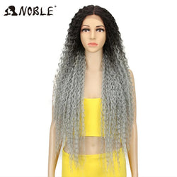 Noble Synthetic Lace Front Wig Long Curly 38 Inch Red Wig For Women Afro Kinky Curly Lace Front Wig Cosplay Blonde Lace Wig