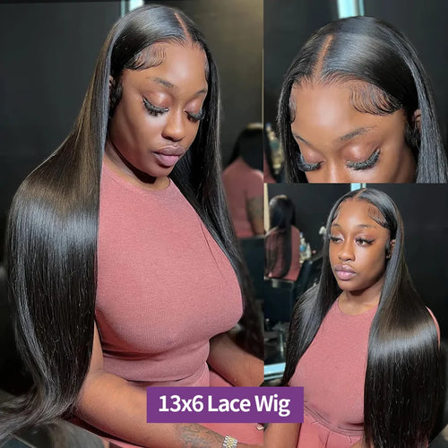 30 32inch Straight Lace Front Human Hair Wig 13x4 13X6 Transparent Lace Frontal Wig Brazilian 5x5 Closure Cheaper Wigs For Women